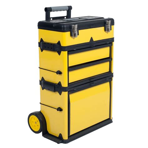 stalwart mobile stacking portable metal trolley tool box chest|Portable Toolbox with Wheels .